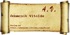 Adamcsik Vitolda névjegykártya